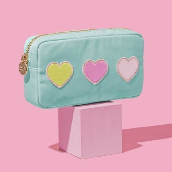 Stoney Clover Lane Handbags - Stoney clover lane small pouch cotton candy with hearts NWT